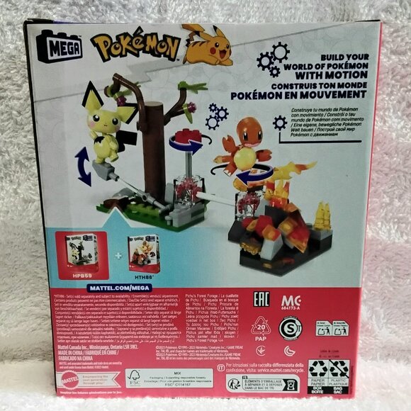 MEGA BLOKS Pokemon Pichu's Forest Forage Made with Motion 84 Piece Set!! - Picture 4 of 5